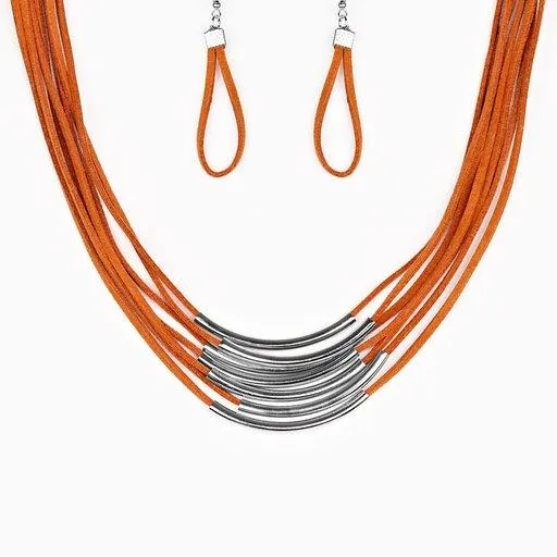 Paparazzi Jewelry Necklaces Paparazzi Necklace Walk The WALKABOUT Orange