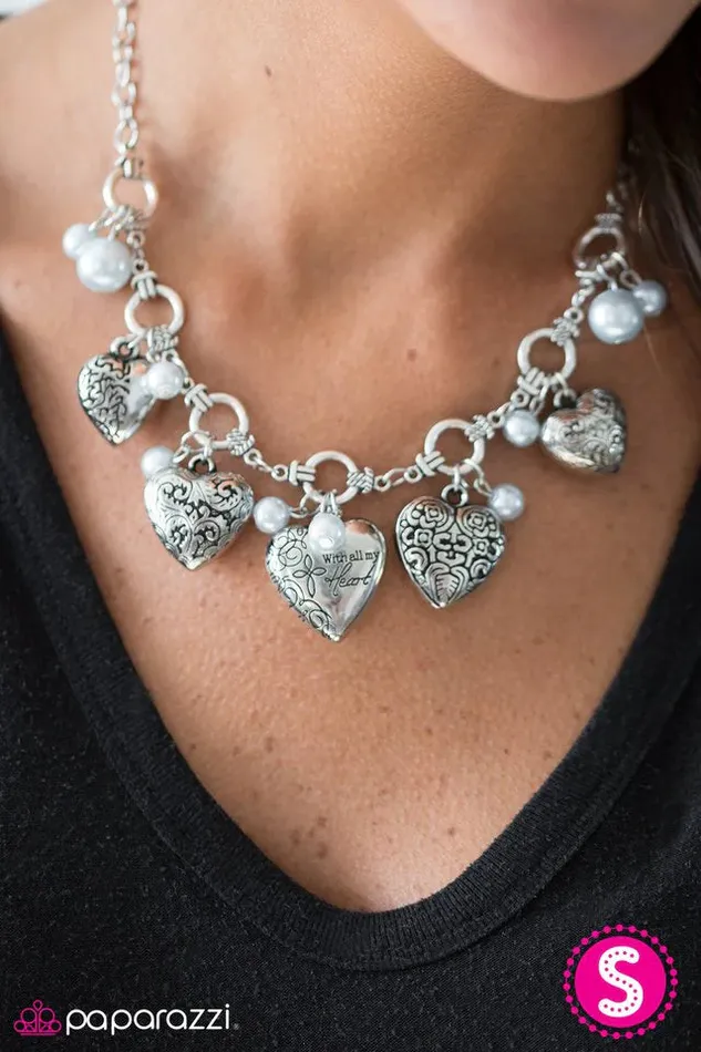 Paparazzi Jewelry Necklaces Paparazzi Necklace With All Your Heart Blue