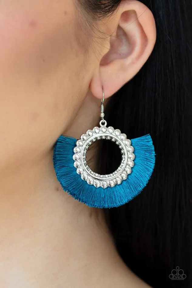 Paparazzi Jewelry Paparazzi Earring Fringe Fanatic Blue Earrings