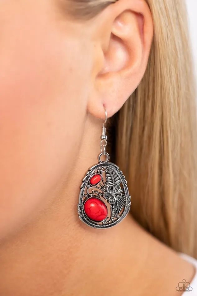 Paparazzi Jewelry Paparazzi Earring Hibiscus Harvest Red Earrings