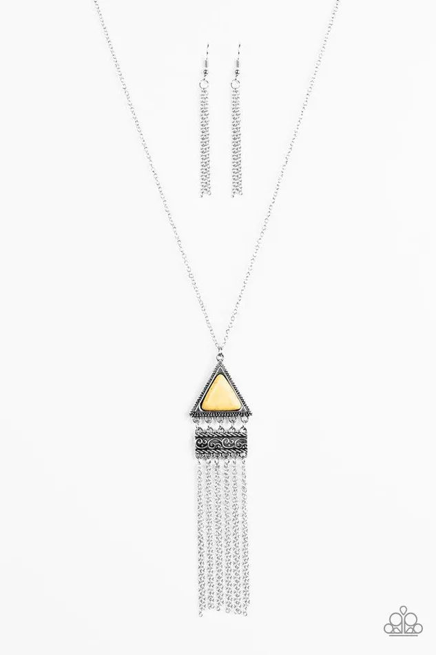 Paparazzi Jewelry Paparazzi Necklace Painted Plateaus Yellow Necklaces
