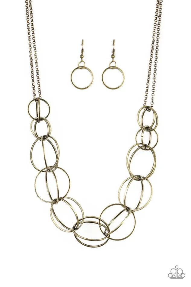 Paparazzi Jewelry Paparazzi Necklace Space Walk Brass Necklaces Paparazzi Jewelry Paparazzi Necklace Space Walk Brass Necklaces