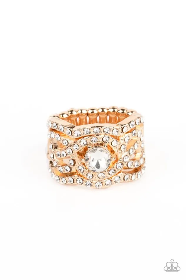 Paparazzi Jewelry Rings Paparazzi Ring Doting on Dazzle Gold Paparazzi Jewelry Rings Paparazzi Ring Doting on Dazzle Gold