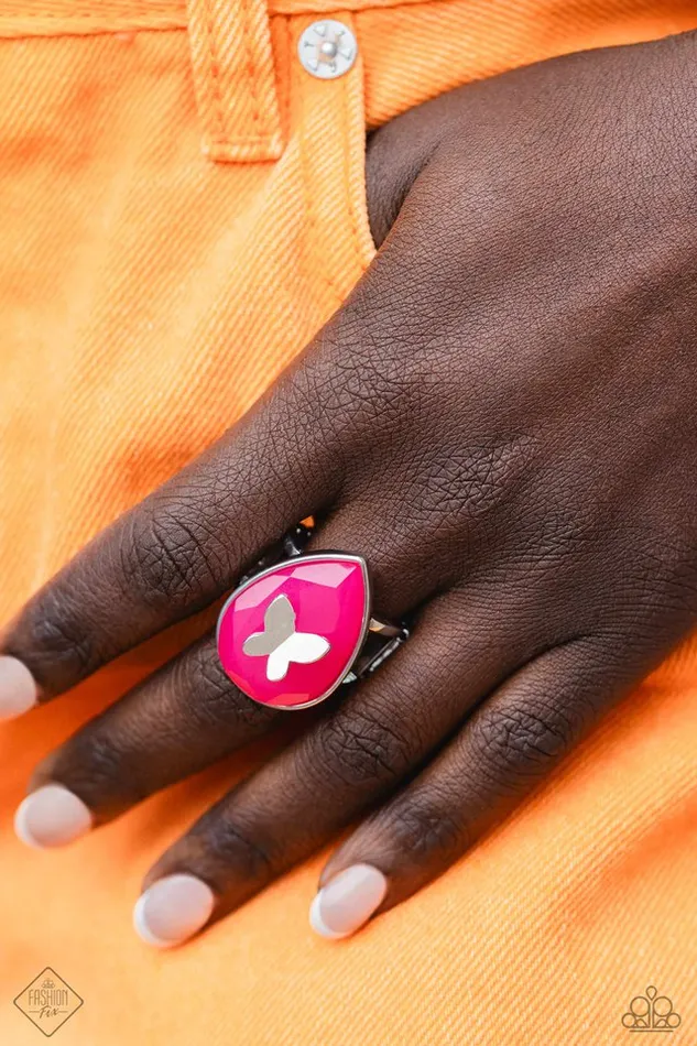Paparazzi Jewelry Rings Paparazzi Ring In Plain BRIGHT Pink