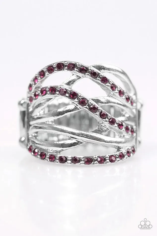 Paparazzi Jewelry Rings Paparazzi Ring Wrapped Up In Shimmer Purple