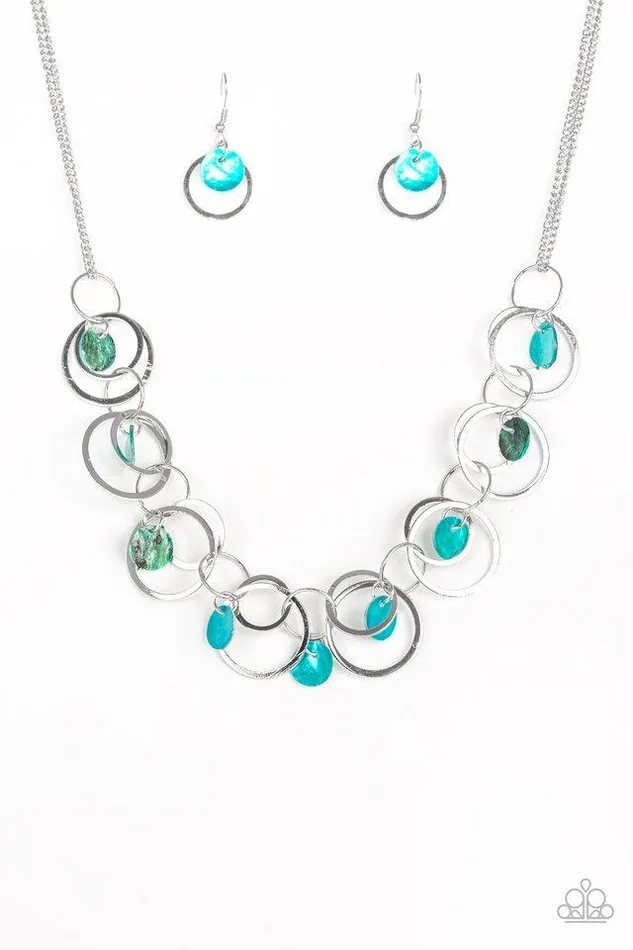 Paparazzi Necklace A Hot SHELLer Blue Paparazzi Jewelry Necklaces