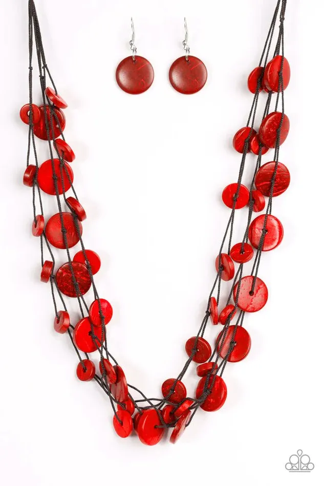 Paparazzi Necklace Bermuda Beach House Red Paparazzi Jewelry Necklaces