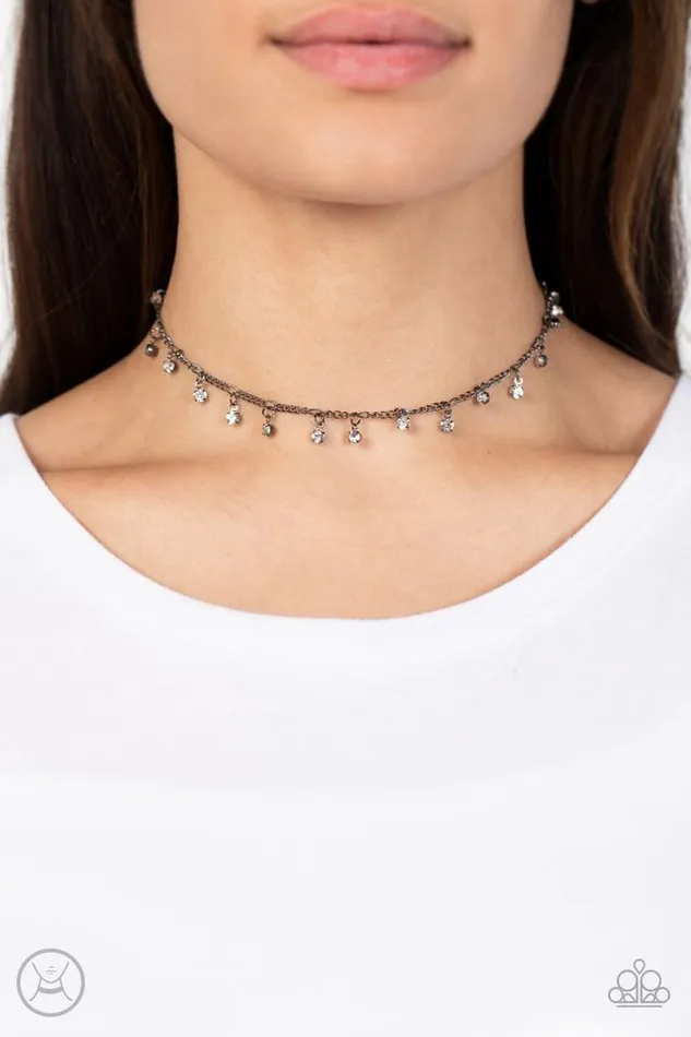Paparazzi Necklace Bringing SPARKLE Back Black Paparazzi Jewelry Necklaces