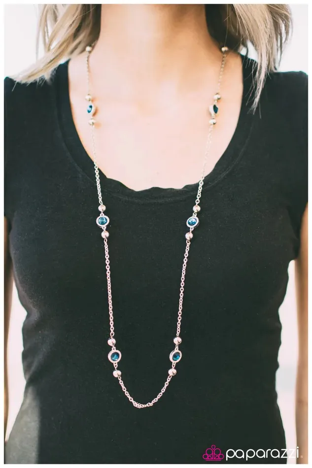 Paparazzi Necklace Broadway Beauty Blue Paparazzi Jewelry Necklaces