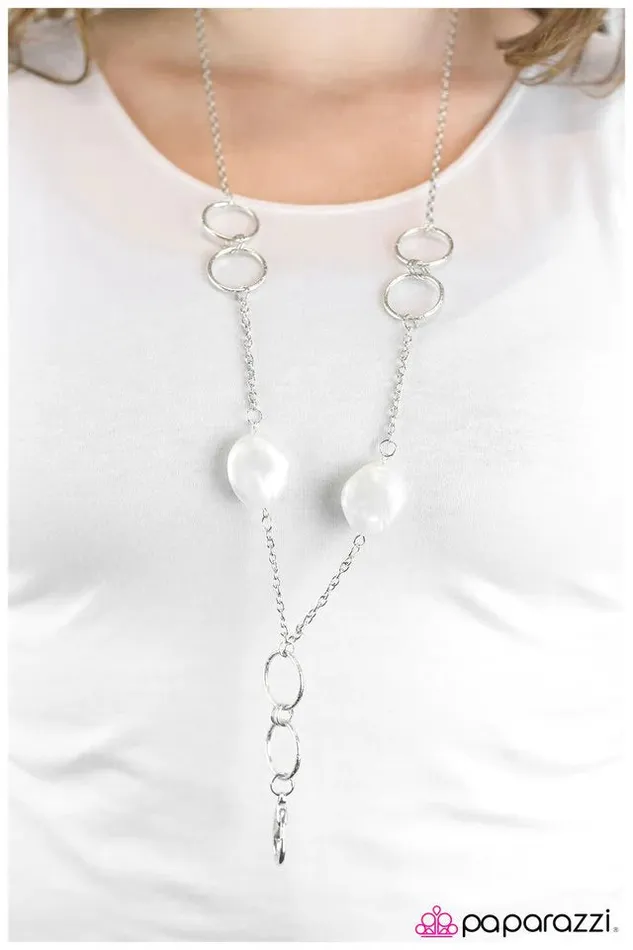 Paparazzi Necklace Employee Of the Month White Paparazzi Jewelry Necklaces