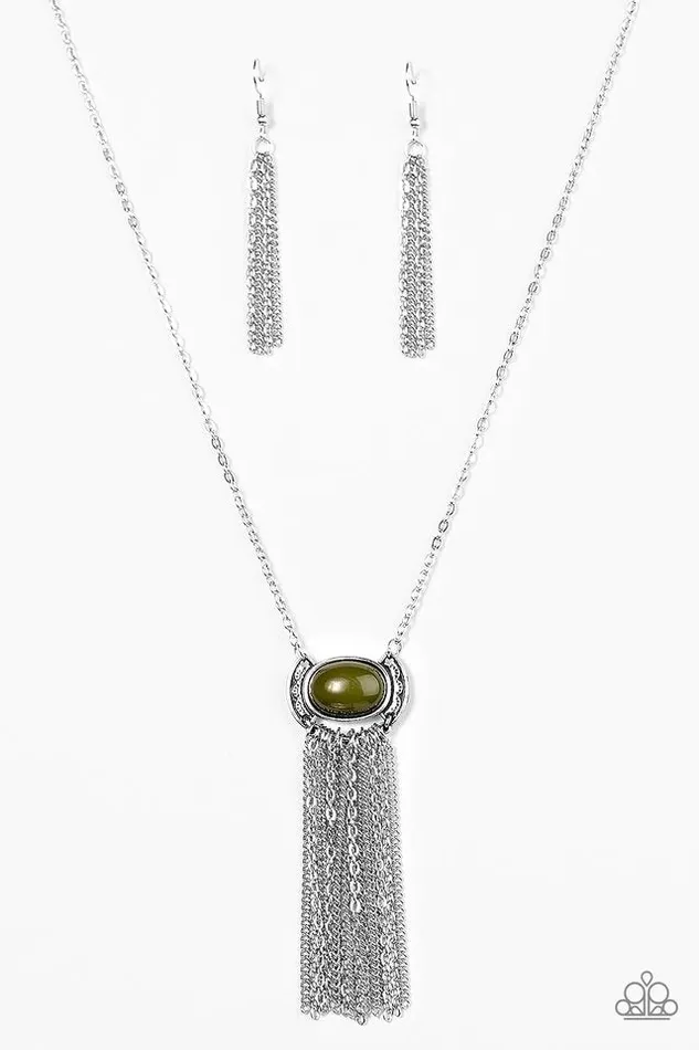 Paparazzi Necklace FairWeather FRINGE Green Paparazzi Jewelry Necklaces