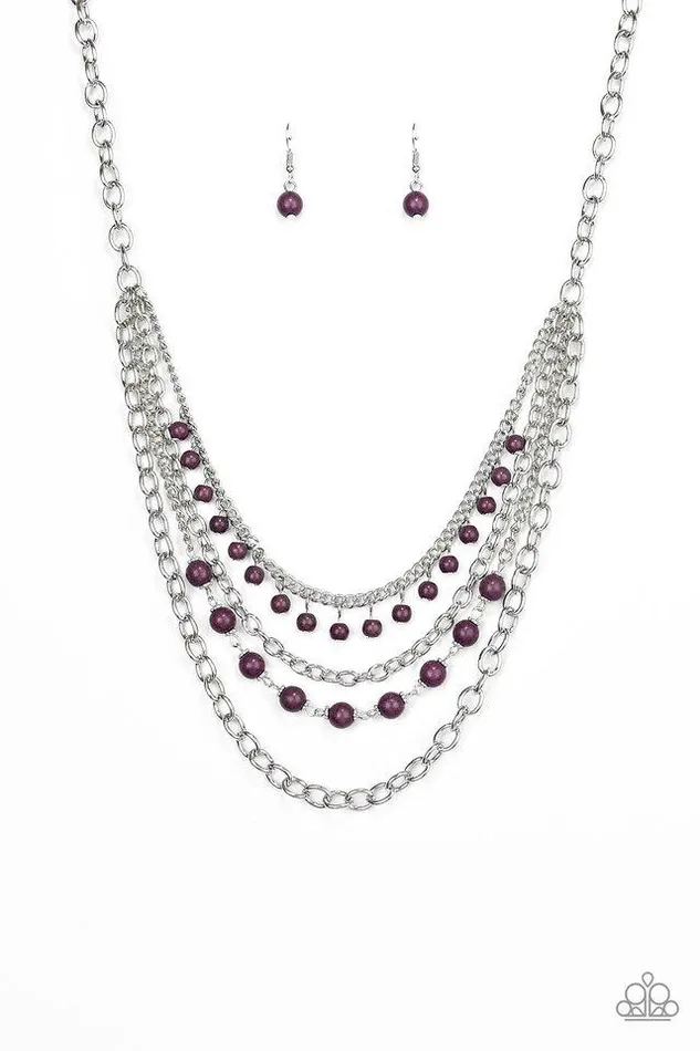 Paparazzi Necklace Ground Forces Purple Paparazzi Jewelry Necklaces
