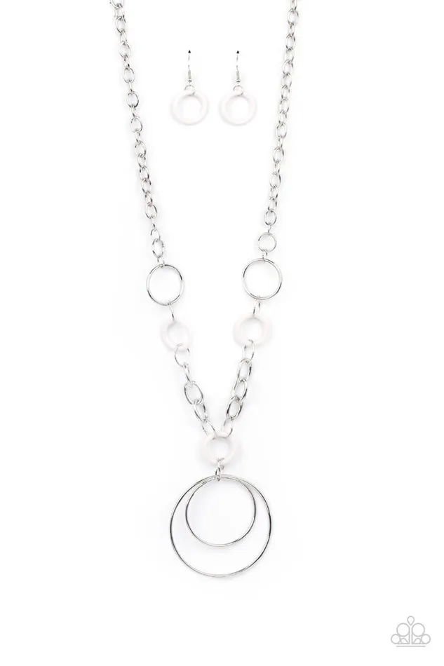 Paparazzi Necklace HOOP du Jour White Paparazzi Jewelry Necklaces Paparazzi Necklace HOOP du Jour White Paparazzi Jewelry Necklaces