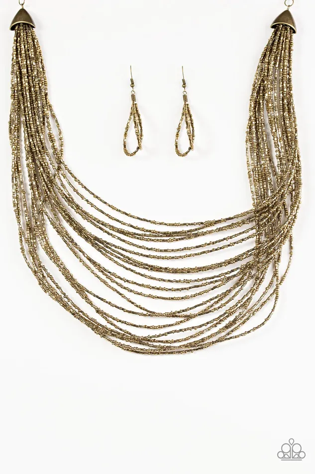 Paparazzi Necklace Ice Age Radiance Brass Paparazzi Jewelry Necklaces