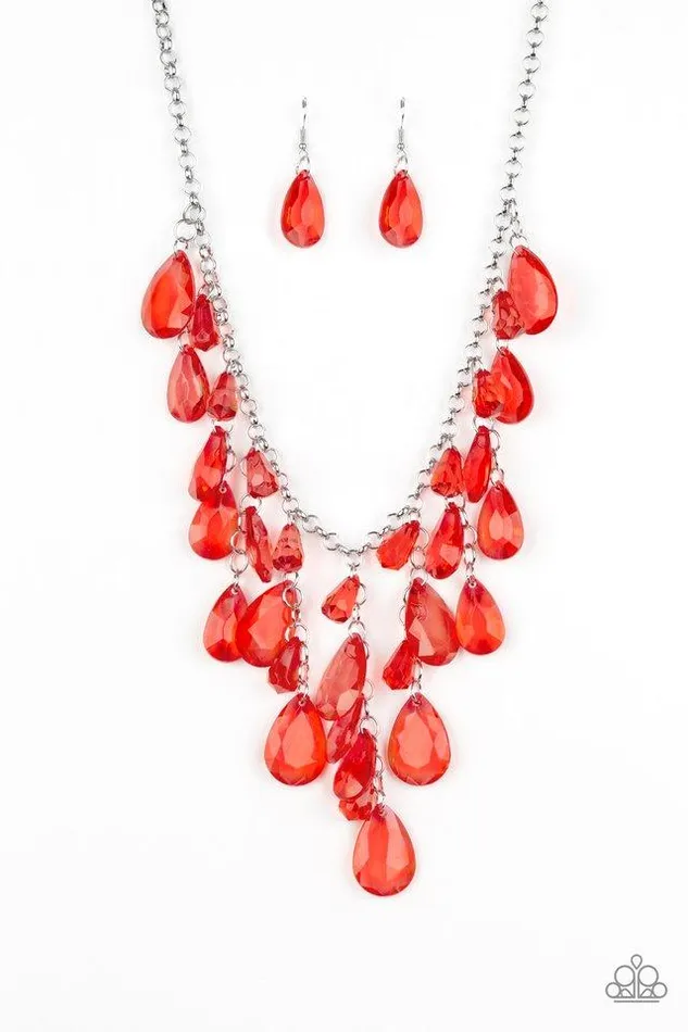 Paparazzi Necklace Irresistible Iridescence Red Paparazzi Jewelry Necklaces