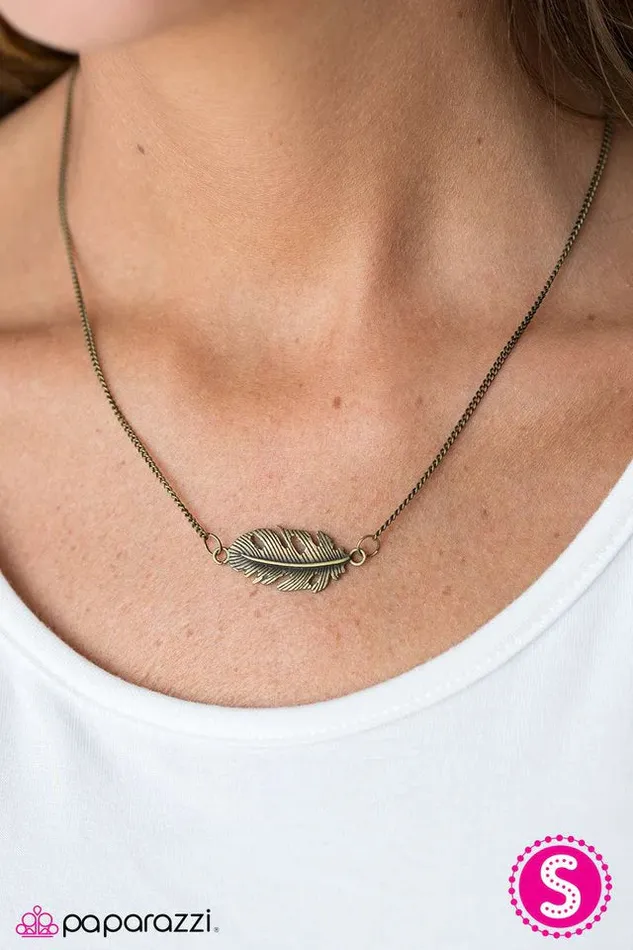 Paparazzi Necklace Let It Soar Brass Paparazzi Jewelry Necklaces