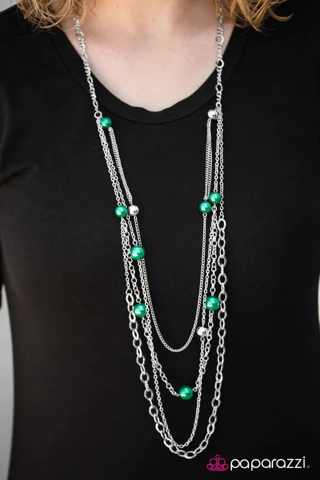Paparazzi Necklace Lets Celebrate Green Paparazzi Jewelry Necklaces
