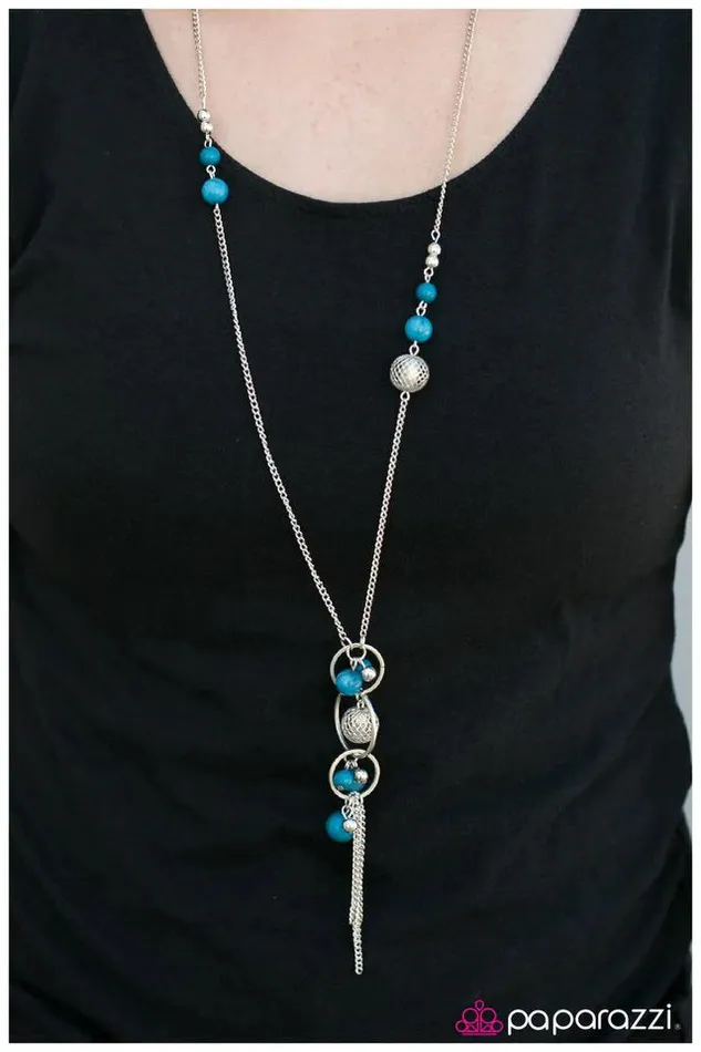 Paparazzi Necklace Love Poem Blue Paparazzi Jewelry Necklaces