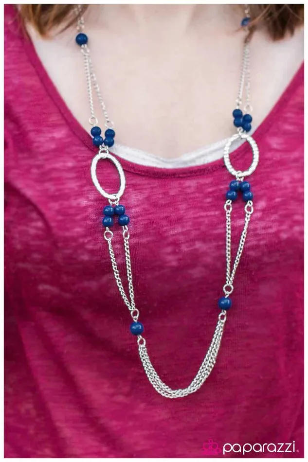 Paparazzi Necklace One Step At A Time Blue Paparazzi Jewelry Necklaces