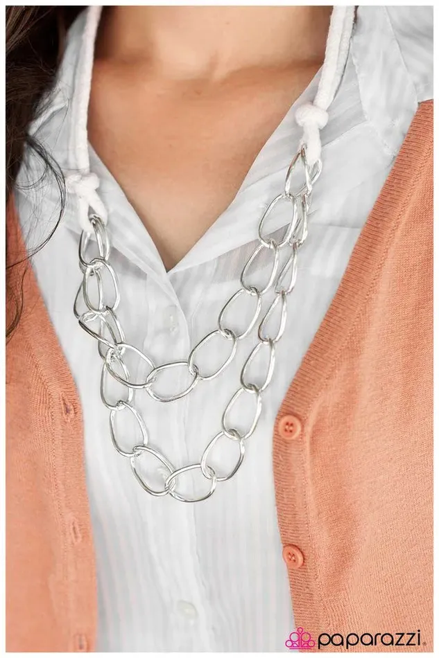 Paparazzi Necklace Party On My Yacht White Paparazzi Jewelry Necklaces