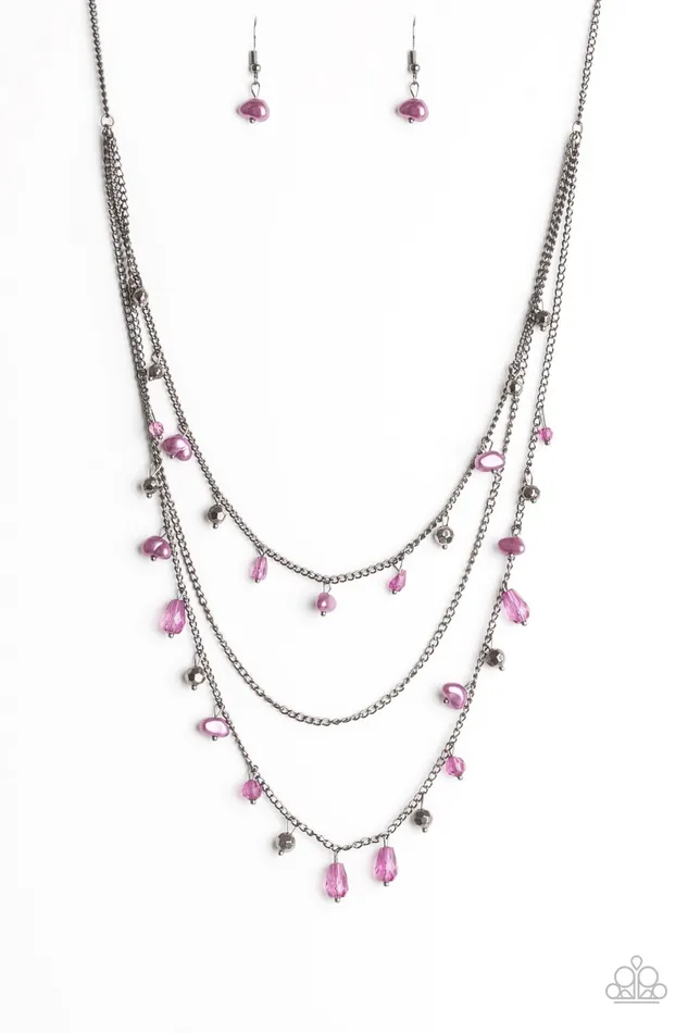 Paparazzi Necklace Pebble Beach Beauty Purple Paparazzi Jewelry Necklaces