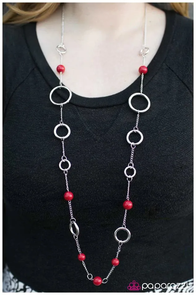 Paparazzi Necklace Ring My Bell Red Paparazzi Jewelry Necklaces