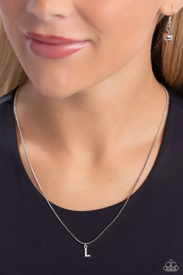 Paparazzi Necklace Seize the Initial Silver L Paparazzi Jewelry Necklaces