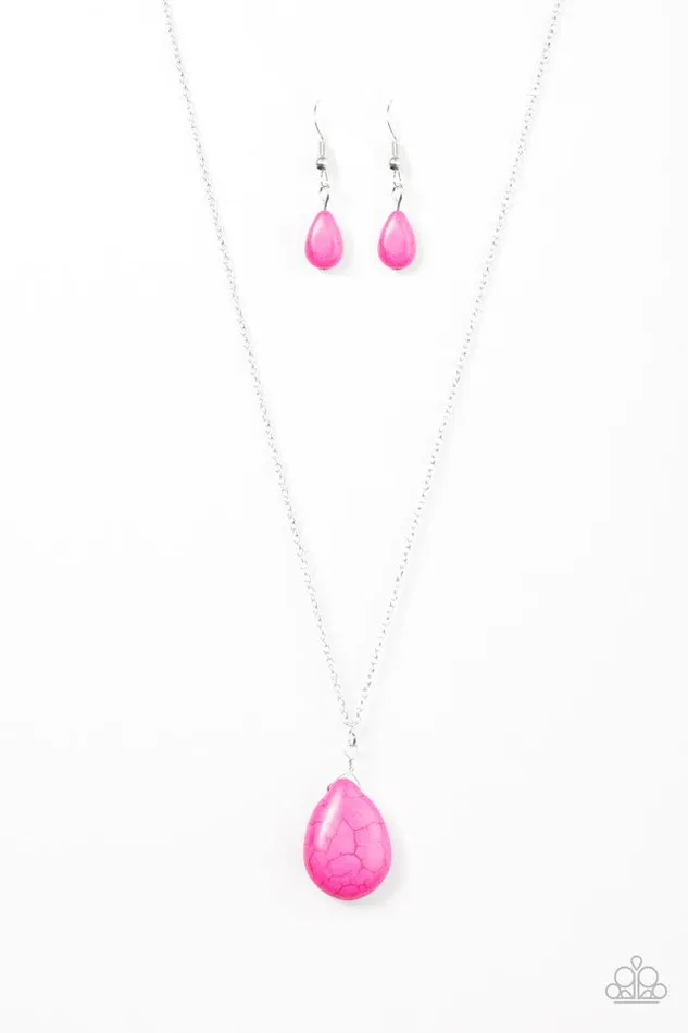 Paparazzi Necklace Stone Solo Pink Paparazzi Jewelry Necklaces