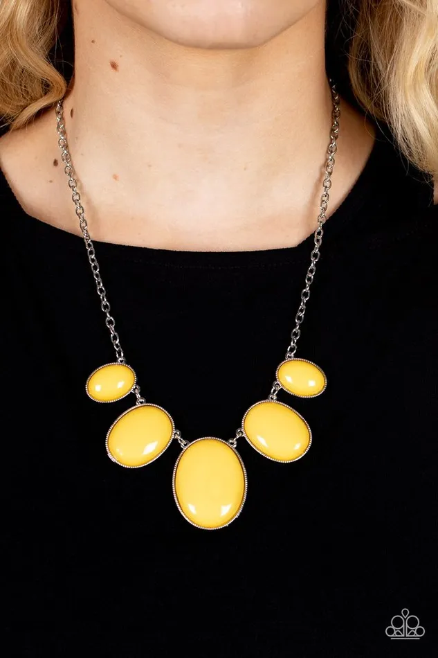 Paparazzi Necklace Vivacious Vanity Yellow Paparazzi Jewelry Necklaces