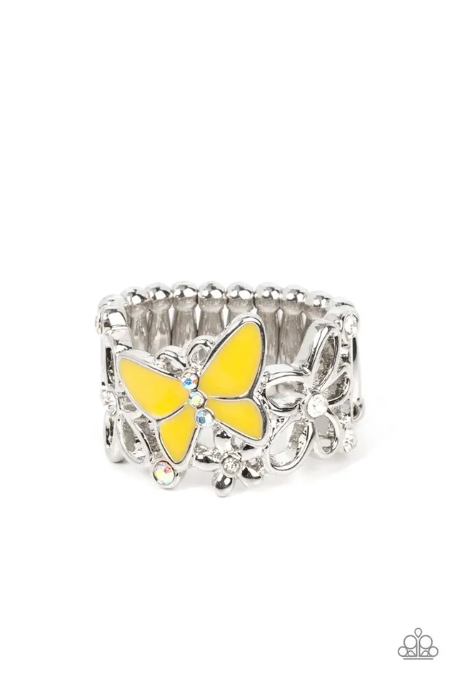 Paparazzi Ring All FLUTTERED Up Yellow Paparazzi Jewelry Rings Paparazzi Ring All FLUTTERED Up Yellow Paparazzi Jewelry Rings