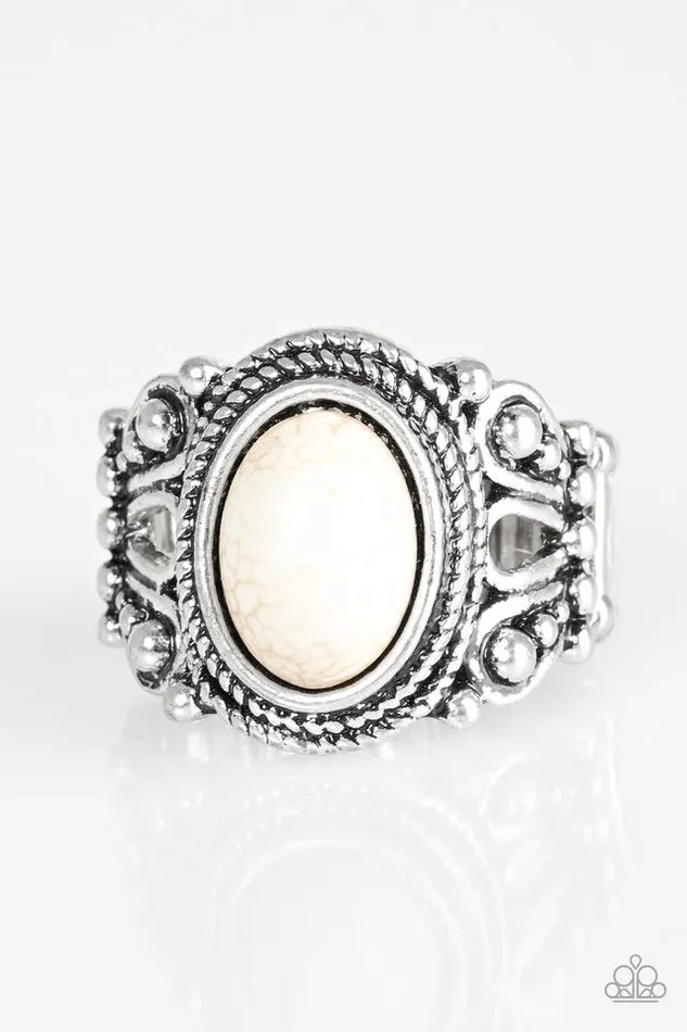 Paparazzi Ring Coyote Canyon White Paparazzi Jewelry Rings