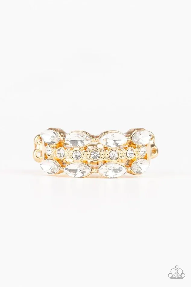 Paparazzi Ring Distractingly Demure Gold Paparazzi Jewelry Rings