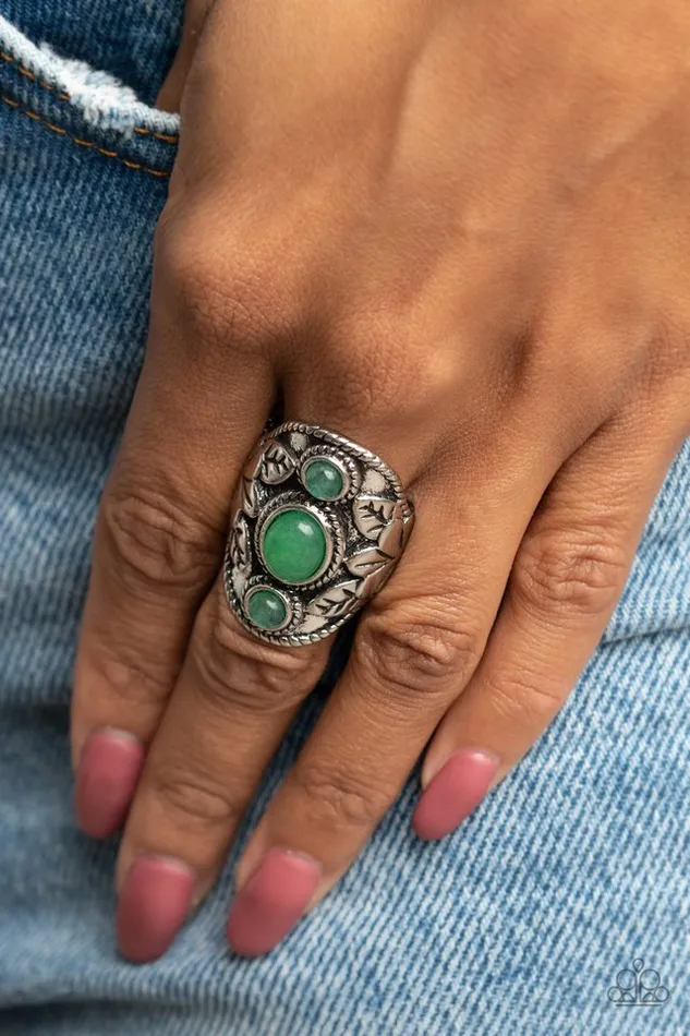 Paparazzi Ring PALMS Up Green Paparazzi Jewelry Rings