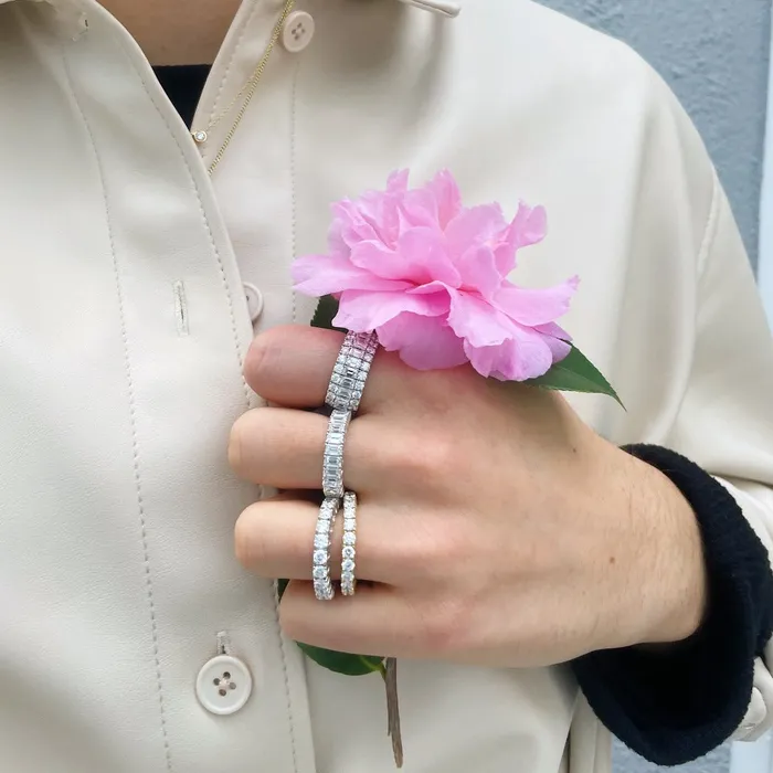 Picchiotti Picchiotti Emerald Cut Round Diamond 18K Gold Xpandable Ring Rings