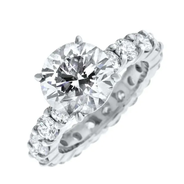 Platinum Engagement Ring With Center Diamond 303ct H VS2 Round Brilliant Cut RN70000 Diamond Source NYC Rings