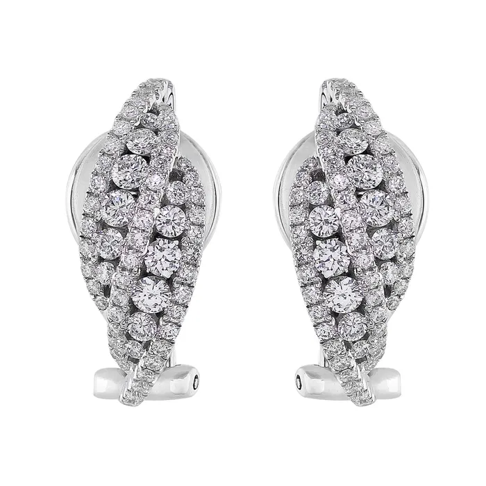 PreStyled Sets 18k White Gold and Diamond Elegant Huggie CJ Charles Jewelers PreStyled Sets 18k White Gold and Diamond Elegant Huggie CJ Charles Jewelers