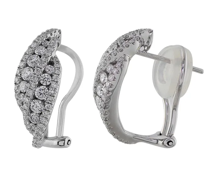 PreStyled Sets 18k White Gold and Diamond Elegant Huggie CJ Charles Jewelers PreStyled Sets 18k White Gold and Diamond Elegant Huggie CJ Charles Jewelers