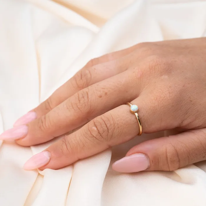 RG Rings Gold Filled Lab Opal Ring