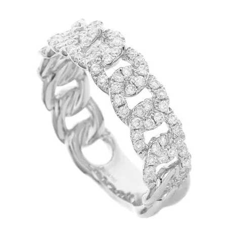 Rings 18K White Gold Diamond Link Ring Meierotto Jewelers