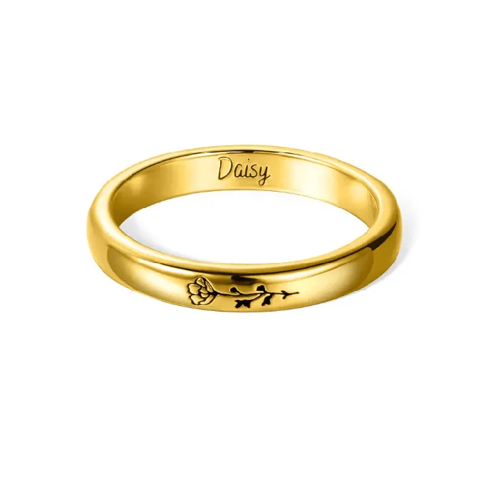 Rings Belbren Sterling Silver Birth Flower Ring Unique Stackable Design Perfect Womens Gift