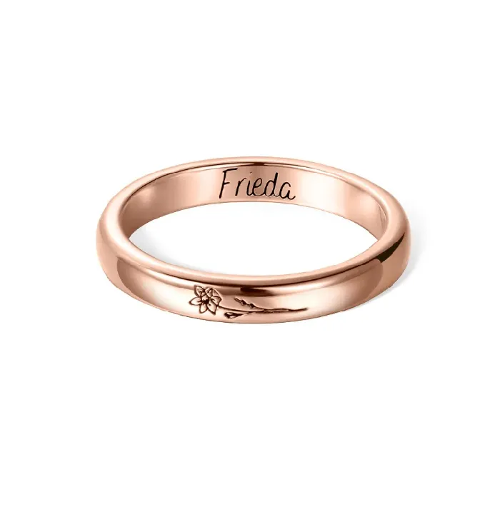 Rings Belbren Sterling Silver Birth Flower Ring Unique Stackable Design Perfect Womens Gift