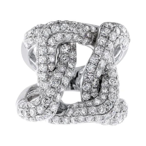 Rings Diamond Source NYC Natural Round Brilliant Pave LINK Diamond Fashion Ring Set in 18K White Gold 579ct tw Rings Diamond Source NYC Natural Round Brilliant Pave LINK Diamond Fashion Ring Set in 18K White Gold 579ct tw