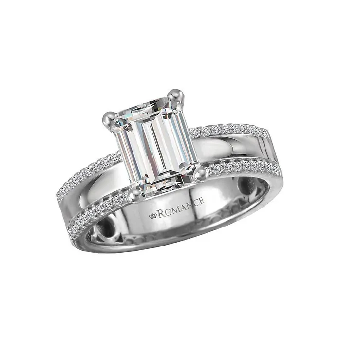 Rings Engagement Collections 14K White Gold Diamond Semimount Ring