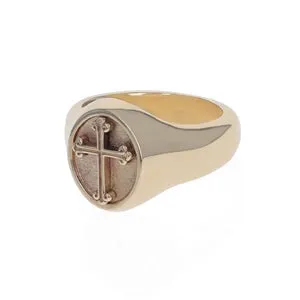 Rings King Baby Studio King Baby 10K Yellow Gold Traditional Cross Motif Ring Rings King Baby Studio King Baby 10K Yellow Gold Traditional Cross Motif Ring