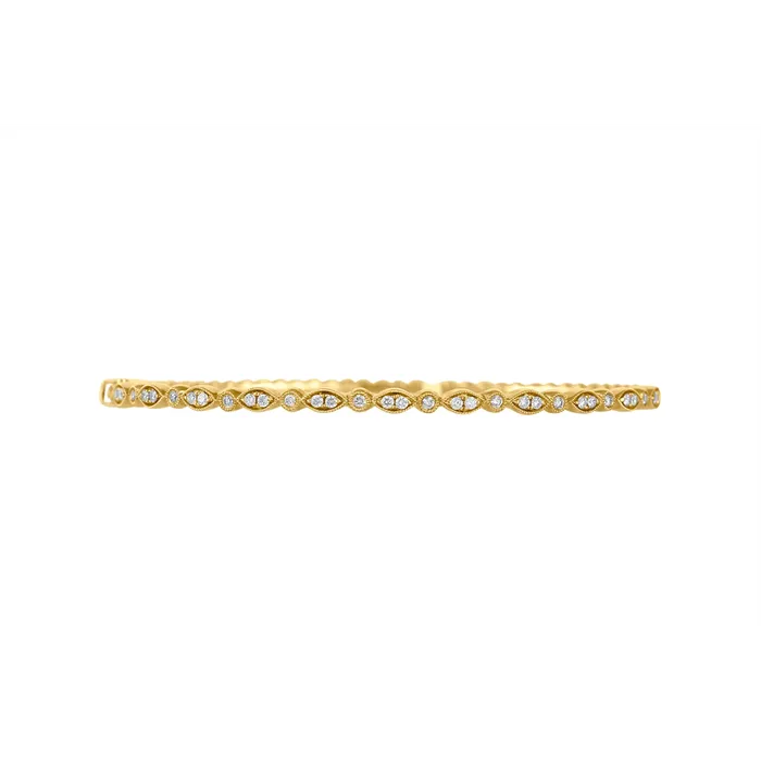Rings Meierotto Jewelers 14K Yellow Gold Clasped Bangle with Marquise and Round Diamond Design Rings Meierotto Jewelers 14K Yellow Gold Clasped Bangle with Marquise and Round Diamond Design