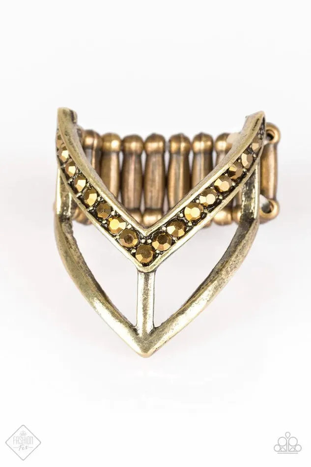 Rings Paparazzi Ring Ahead Of The Pack Brass Paparazzi Jewelry