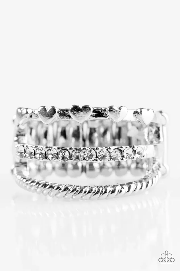 Rings Paparazzi Ring Dear To My Heart White Paparazzi Jewelry