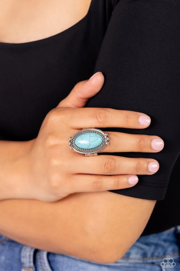 Rings Paparazzi Ring Lost in Sagebrush Blue Paparazzi Jewelry