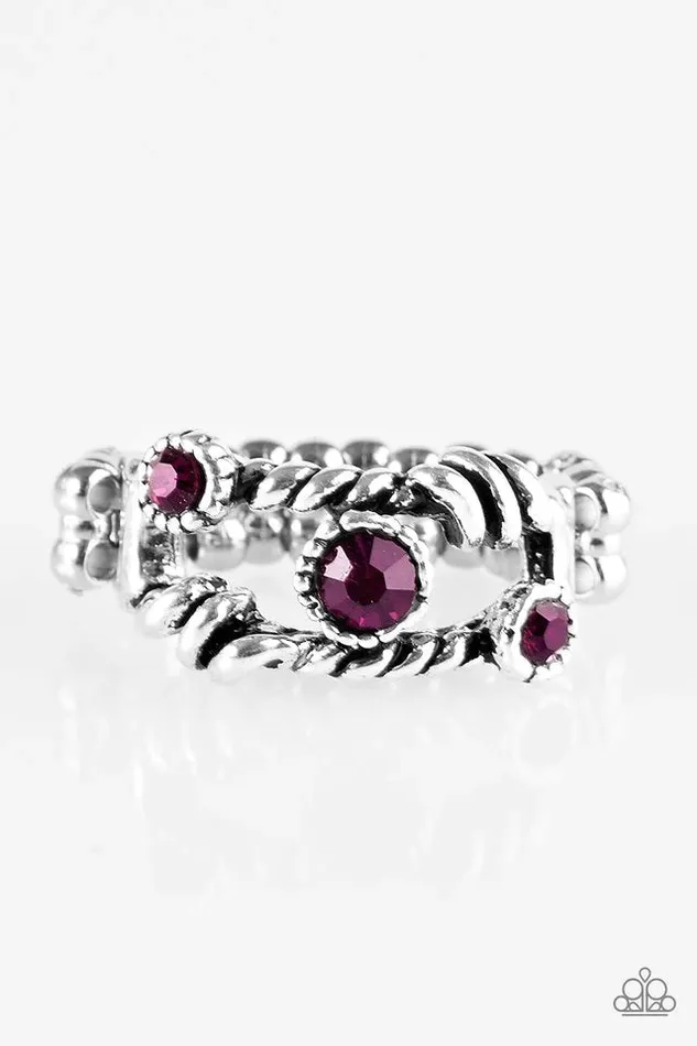 Rings Paparazzi Ring Runways and Rhinestones Purple Paparazzi Jewelry