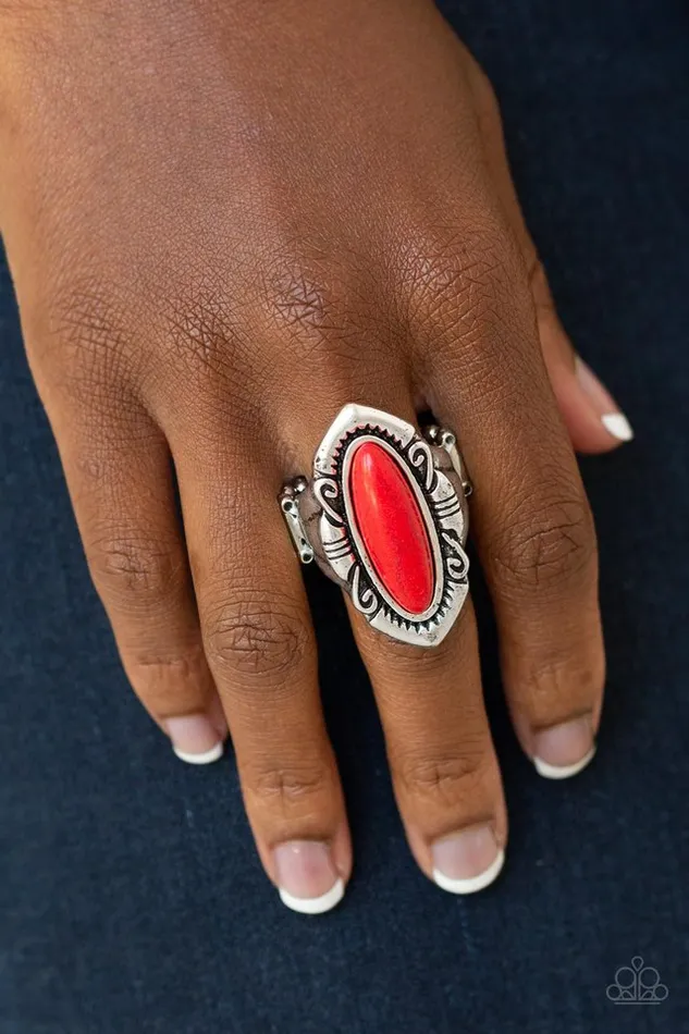 Rings Paparazzi Ring Santa Fe Serenity Red Paparazzi Jewelry